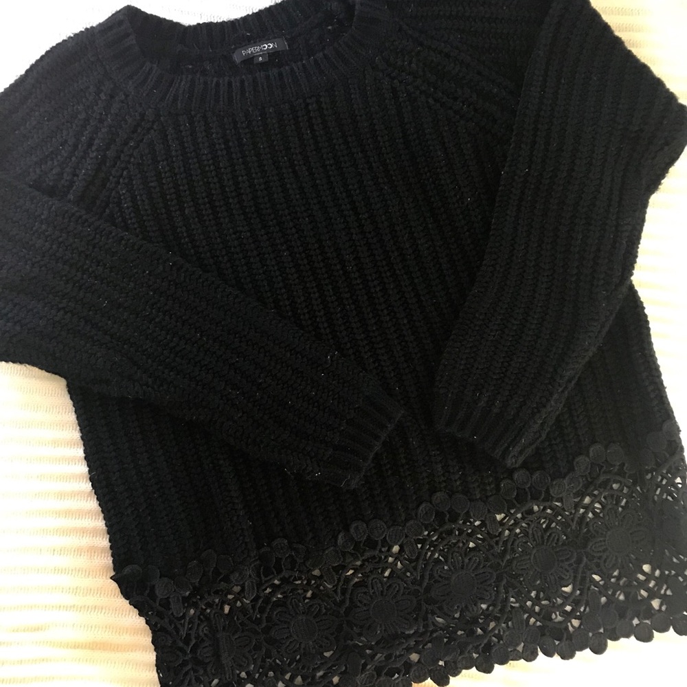 Papermoon Brand lace bottom sweater